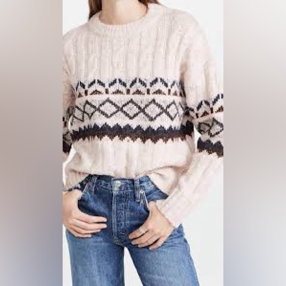 Line & Dot Montana Faire Isle Sweater Cream/Black - Picture 9 of 16